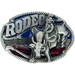 Rodeo‎ Bull Rider Silver Tone Western Belt Buckle NWT